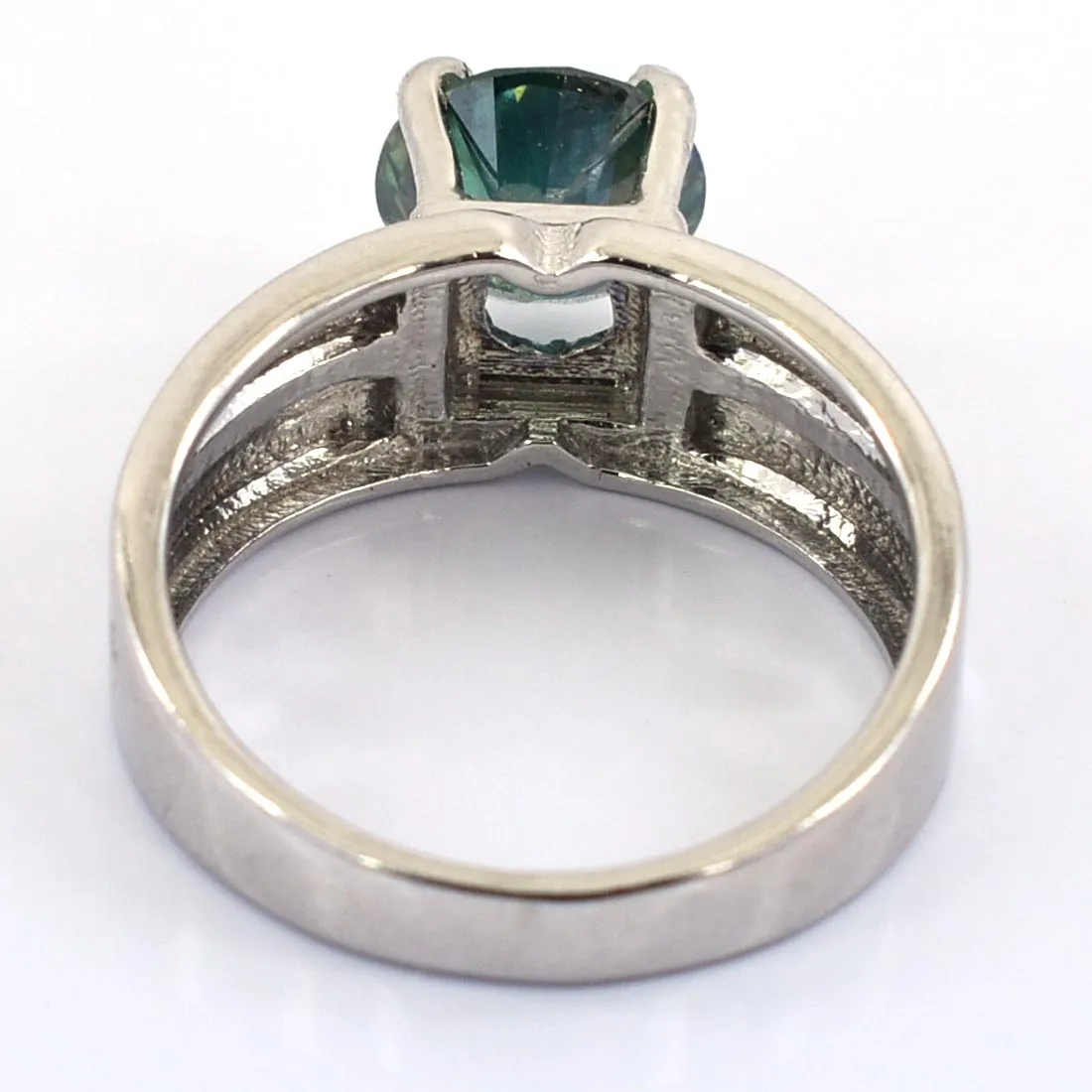 2.25 Ct AAA Certified Round Brilliant Cut Blue Diamond Solitaire Band Ring, Great Sparkle & Excellent Luster