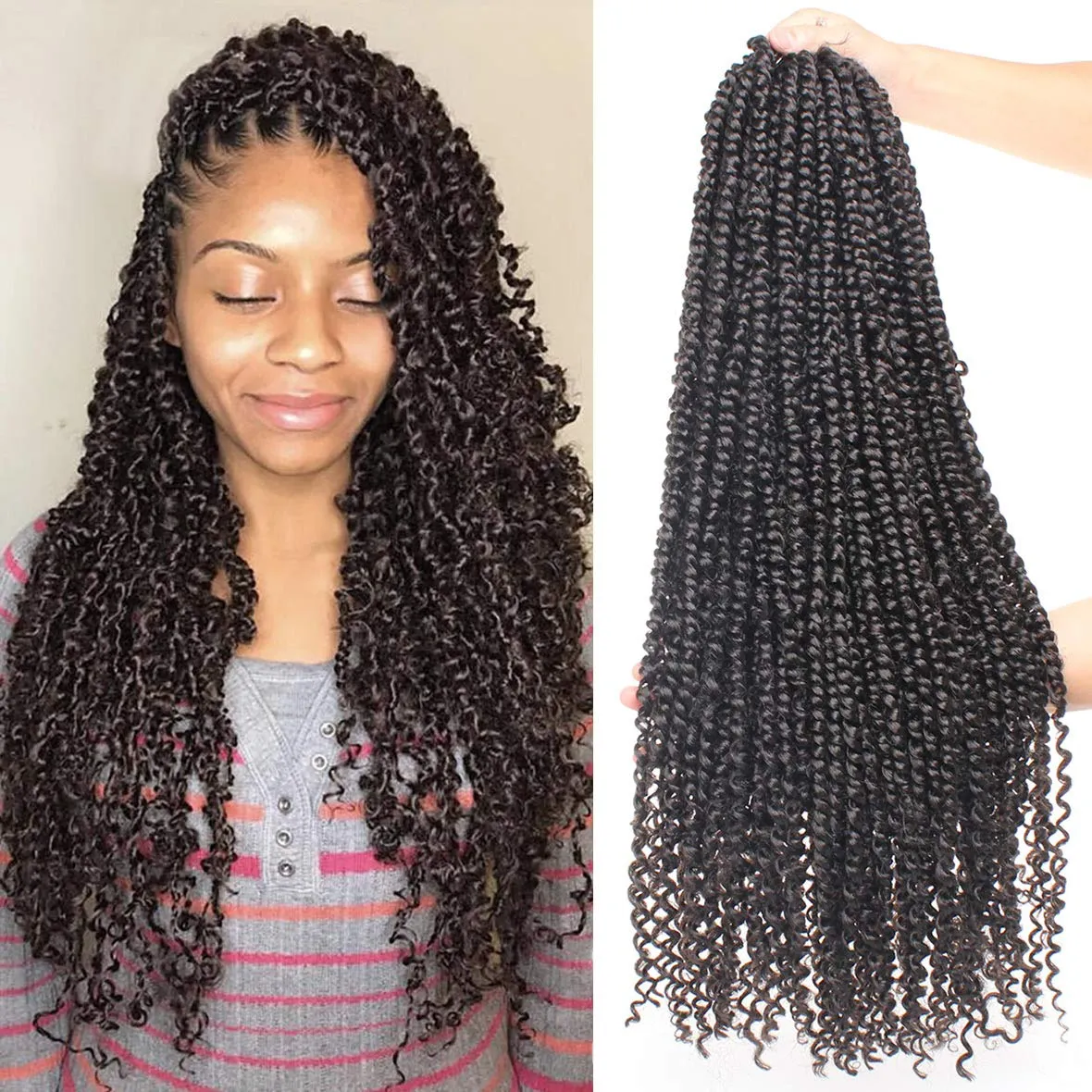 22inch Pre-twisted Passion Twist Crochet Braids Hair Ombre Pre-looped Crochet Braids Synthetic Braiding Hair Extensions