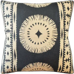 22X22 BORA BORA LAVA BLACK PILLOW