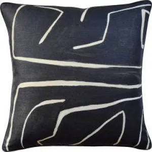 22x22 GRAFFITO ONYX/BEIGE PILLOW