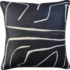 22x22 GRAFFITO ONYX/BEIGE PILLOW