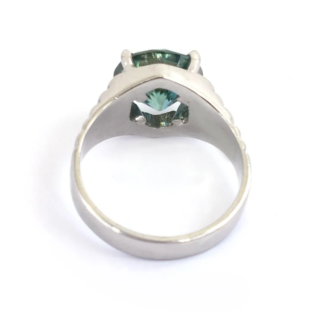 2.95 Ct Very Elegant Blue Diamond Solitaire Ring in White Finish, AAA Certified! Great Brilliance
