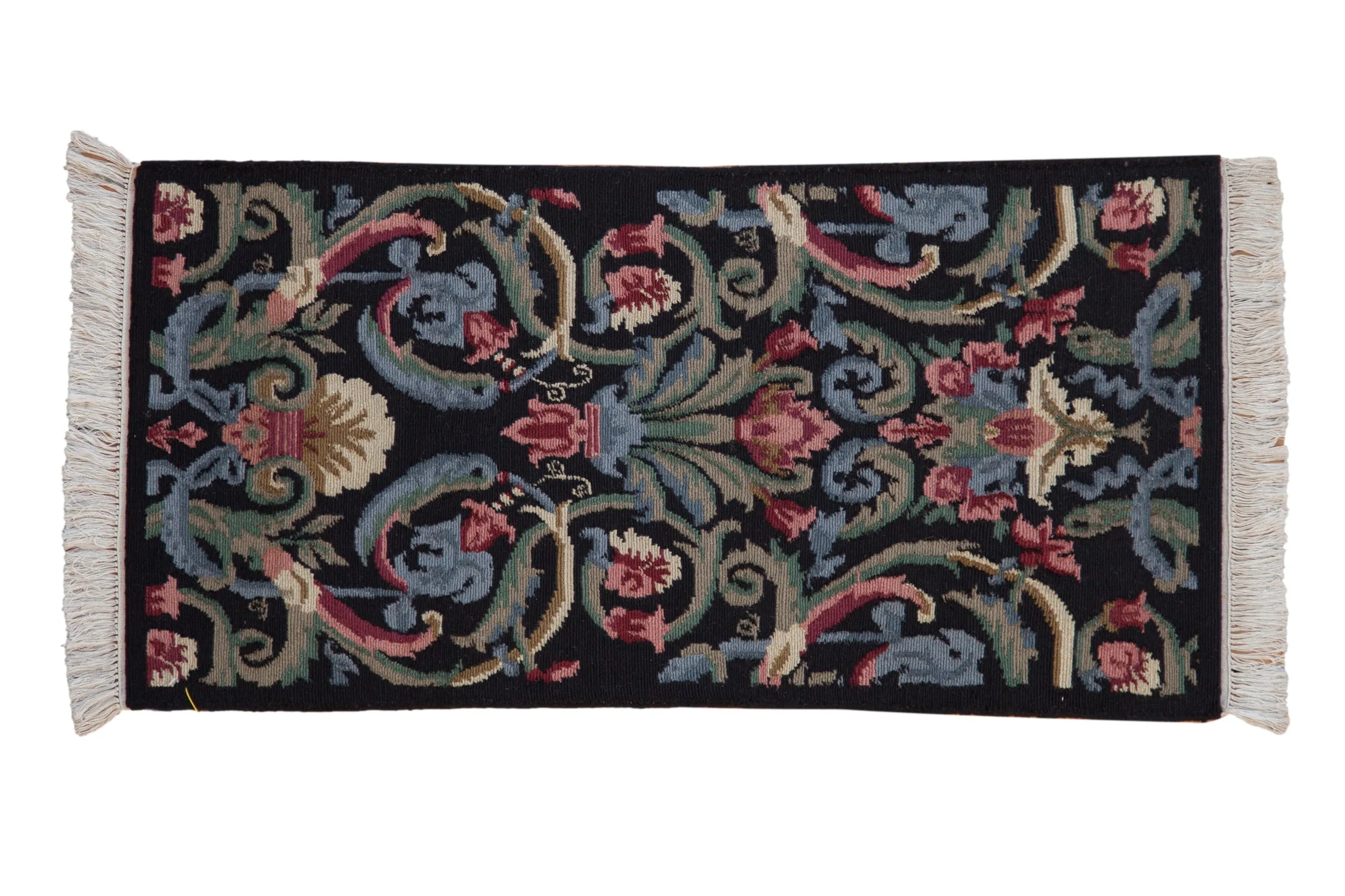 2x4 Vintage Contemporary Indian Savonnerie Design Rug Runner