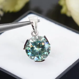 3 Carat Certified Amazing Blue Diamond Solitaire Pendant in 925 Silver, Great Shine & Elegant! Ideal Gift For Wife ,Girlfriend