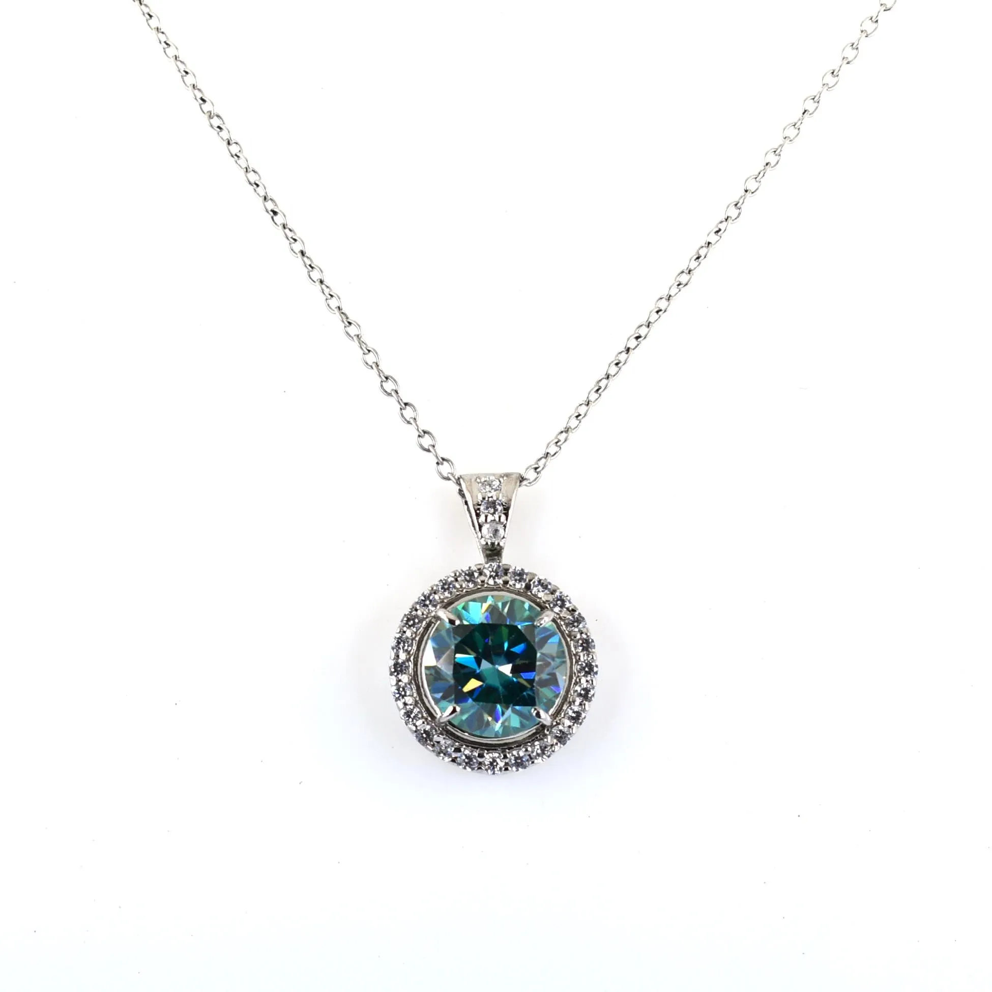 3 Ct Certified Amazing Blue Diamond Pendant with White Accents in 925 Silver, Very Latest Design & Elegant Shine! Ideal Gift For Wife, Girlfriend! Certified Diamond