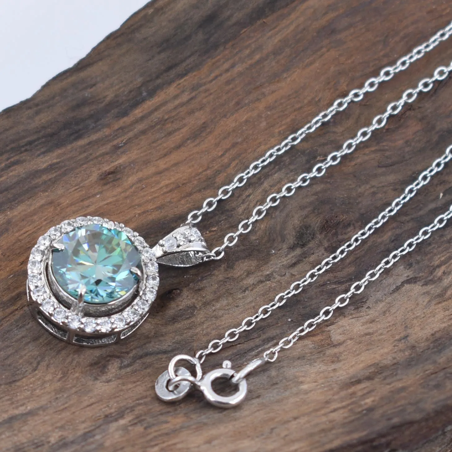 3 Ct Certified Amazing Blue Diamond Pendant with White Accents in 925 Silver, Very Latest Design & Elegant Shine! Ideal Gift For Wife, Girlfriend! Certified Diamond