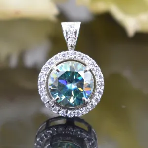 3 Ct Certified Amazing Blue Diamond Pendant with White Accents in 925 Silver, Very Latest Design & Elegant Shine! Ideal Gift For Wife, Girlfriend! Certified Diamond