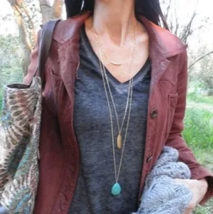 3 Layer Gold or Silver and Turquoise Necklace