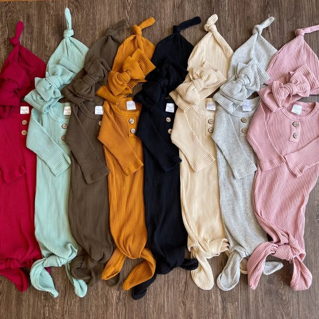 3-Piece Knotted Gown Bundle