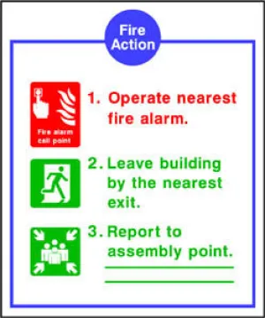 3 Point Fire action sign