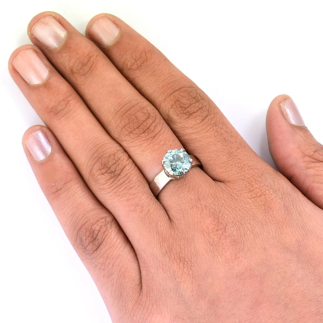 3.05 Ct AAA Certified Blue Diamond Solitaire Ring, Great Shine & Bling !