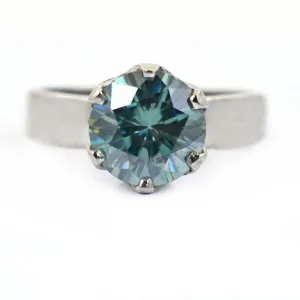 3.05 Ct AAA Certified Blue Diamond Solitaire Ring, Great Shine & Bling !