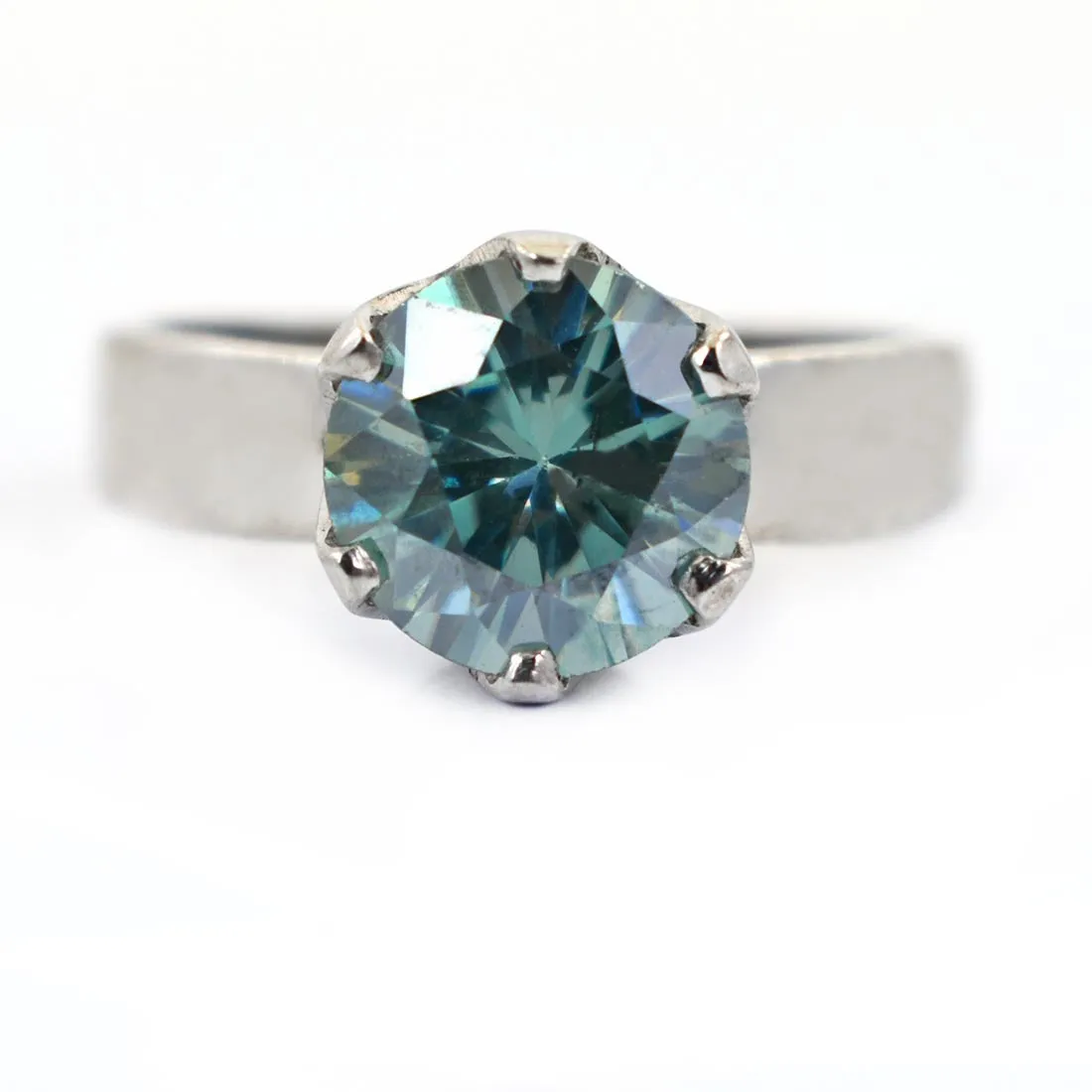 3.05 Ct AAA Certified Blue Diamond Solitaire Ring, Great Shine & Bling !