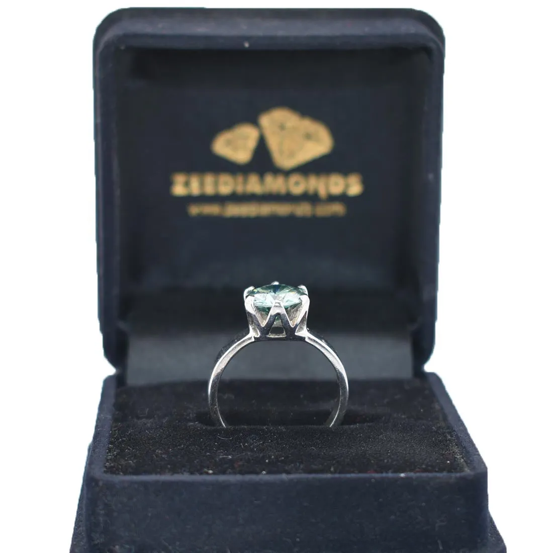 3.05 Ct AAA Certified Blue Diamond Solitaire Ring, Great Shine & Bling !