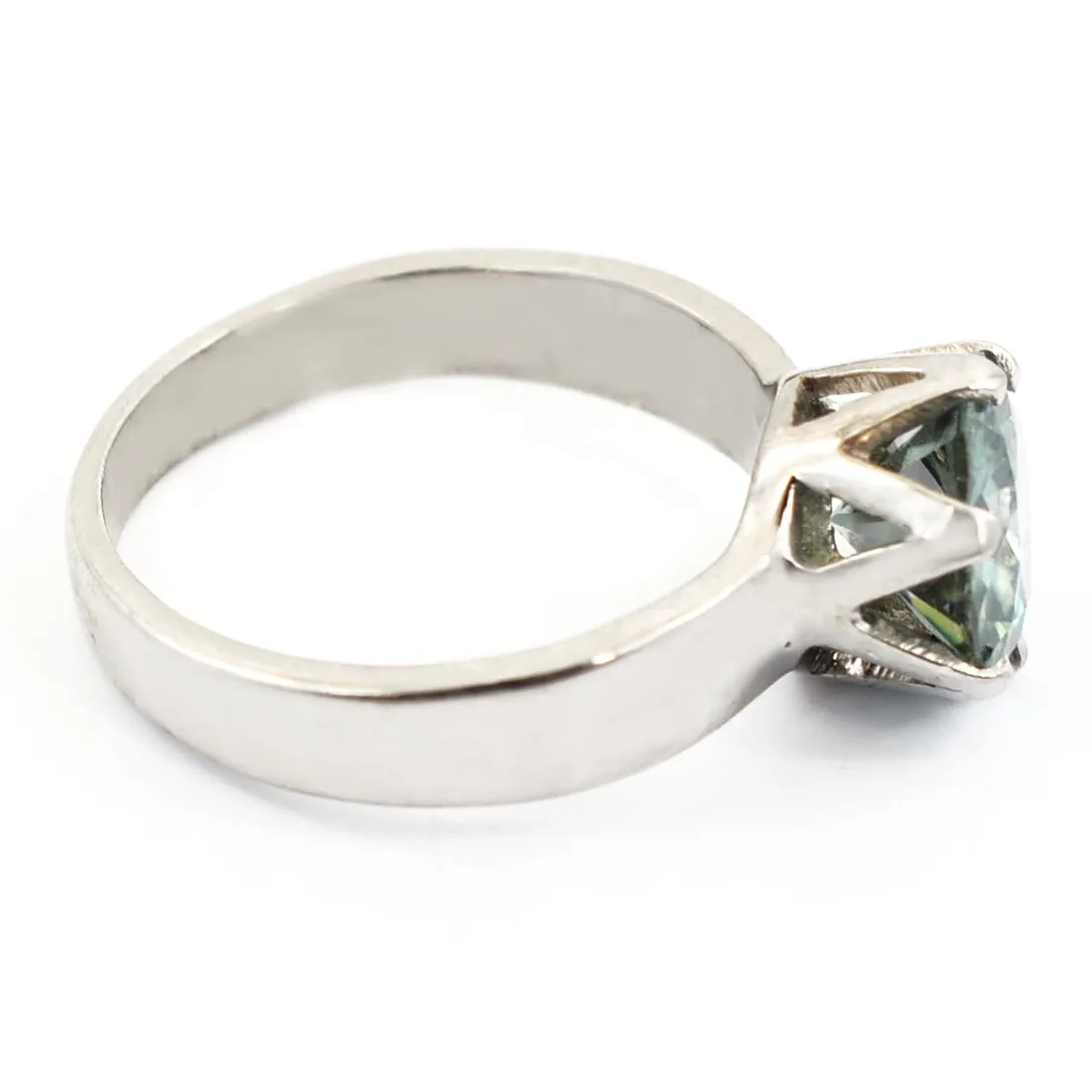 3.05 Ct AAA Certified Blue Diamond Solitaire Ring, Great Shine & Bling !