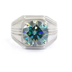 3.50 Ct AAA Certified Blue Diamond Solitaire Men's Ring, Stunning Design with Great Shine.