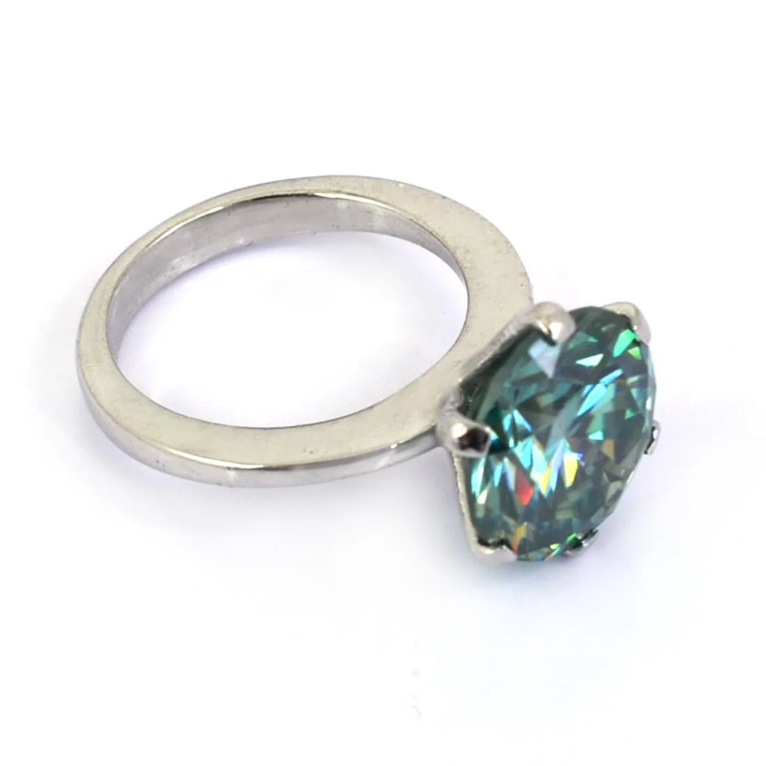 3.65 Ct Stunning Blue Diamond Solitaire Ring in Prong Style, 100% AAA Certified! Great Sparkle & Excellent Cut