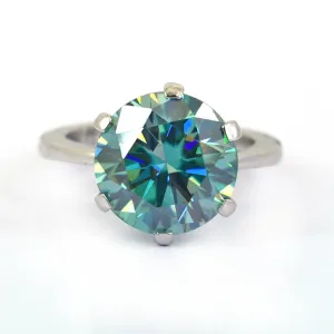 3.65 Ct Stunning Blue Diamond Solitaire Ring in Prong Style, 100% AAA Certified! Great Sparkle & Excellent Cut