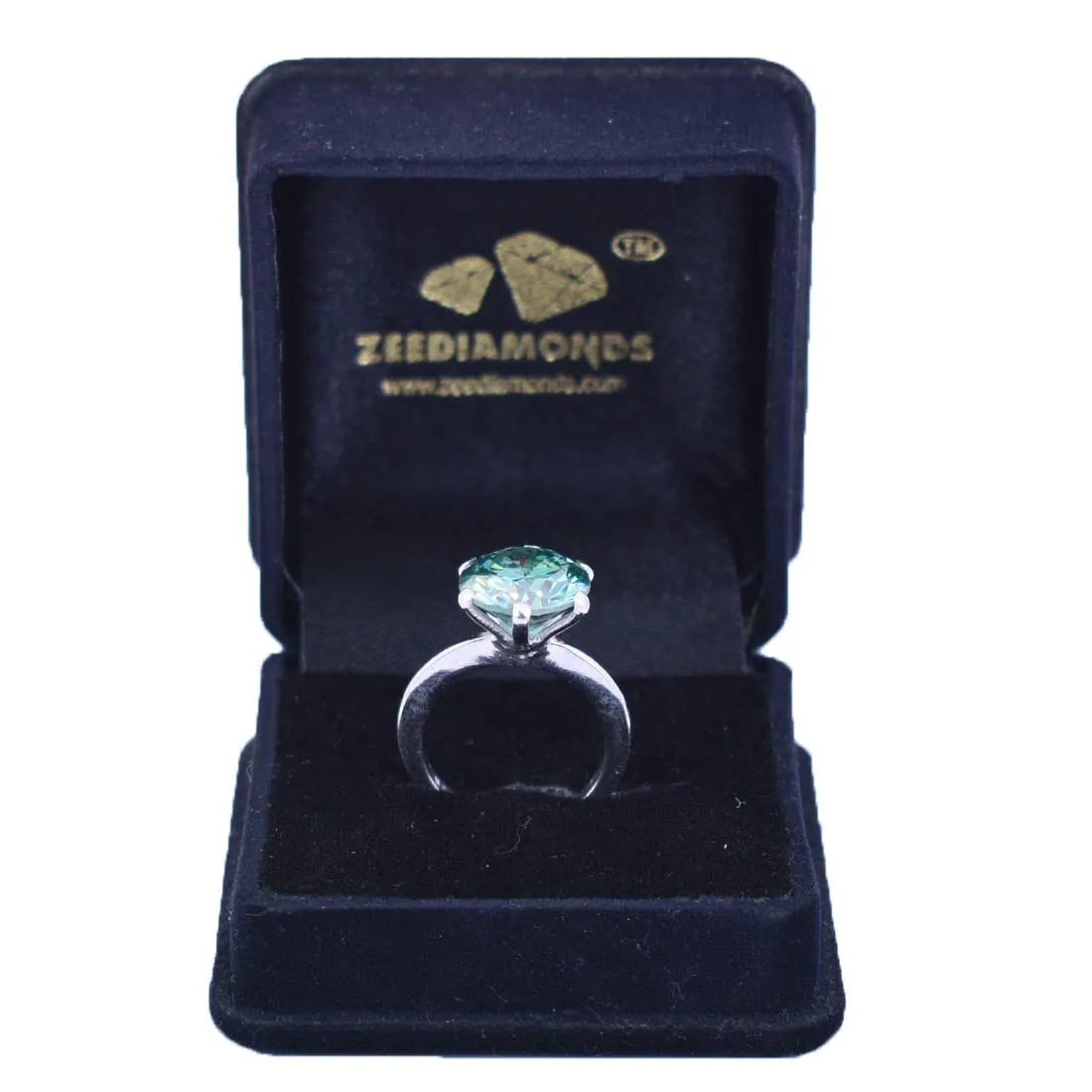 3.65 Ct Stunning Blue Diamond Solitaire Ring in Prong Style, 100% AAA Certified! Great Sparkle & Excellent Cut