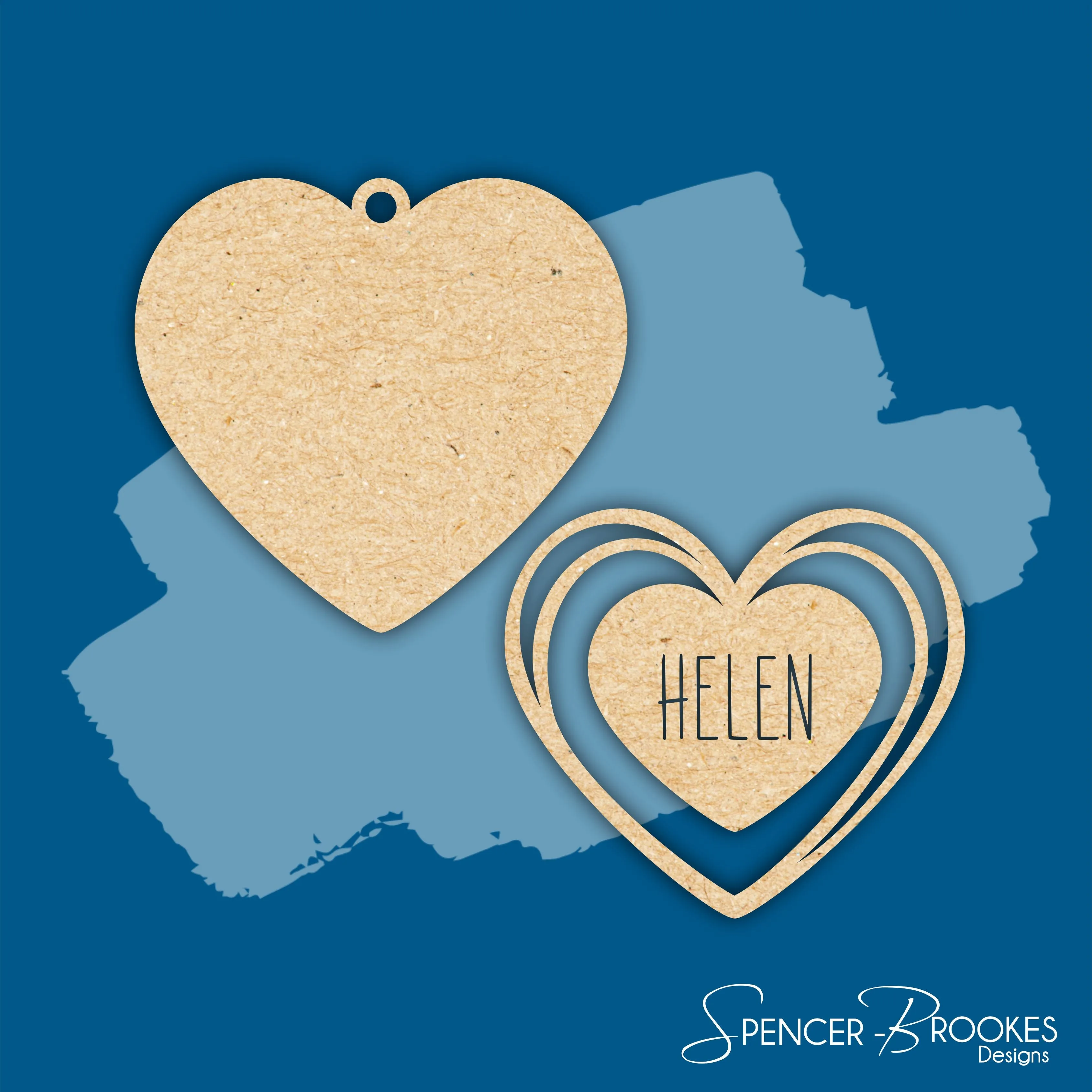 3mm  MDF Layered Heart - Personalised