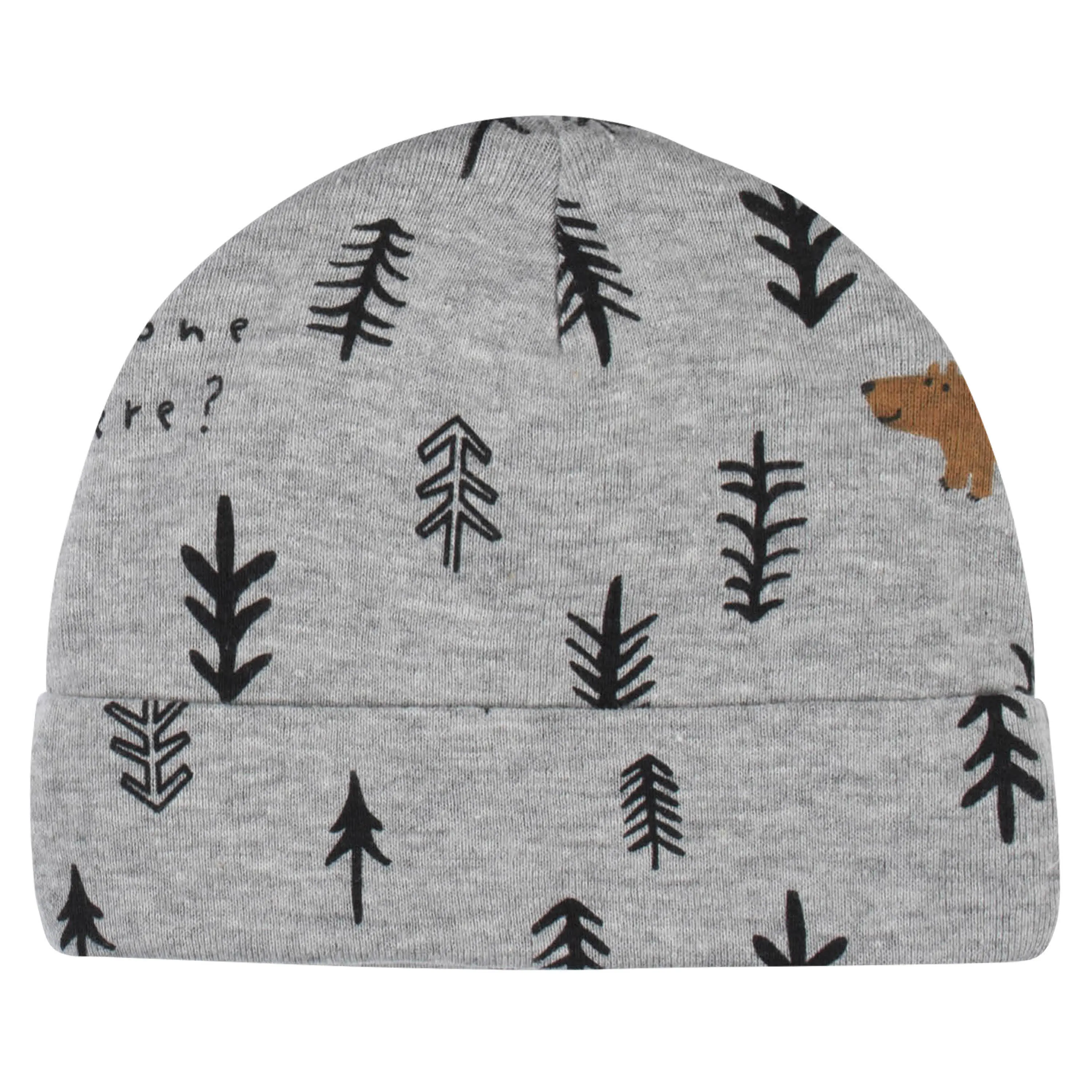 4-Pack Baby Boys Bear Caps