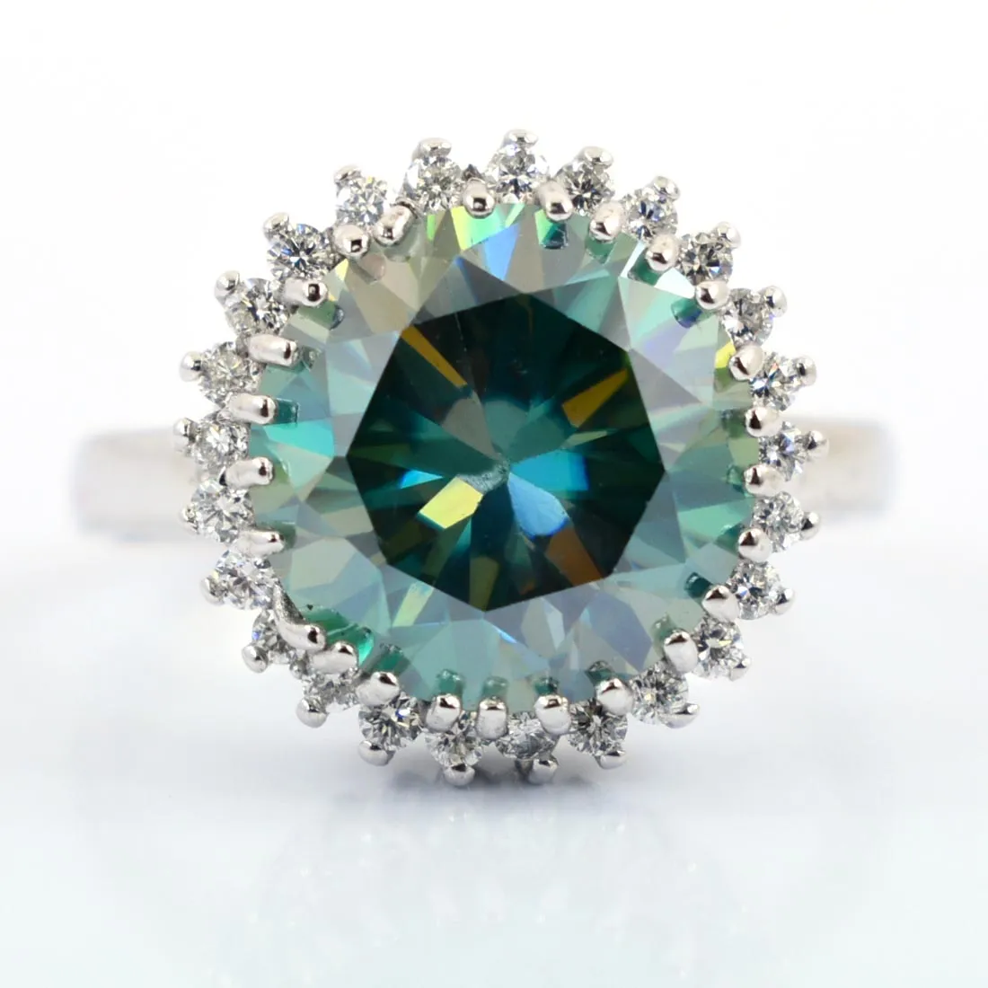 4.00 Ct Certified Blue Diamond Designer Ring with Accents in Prong Style, Lovely Gift for Wife, Girlfriend