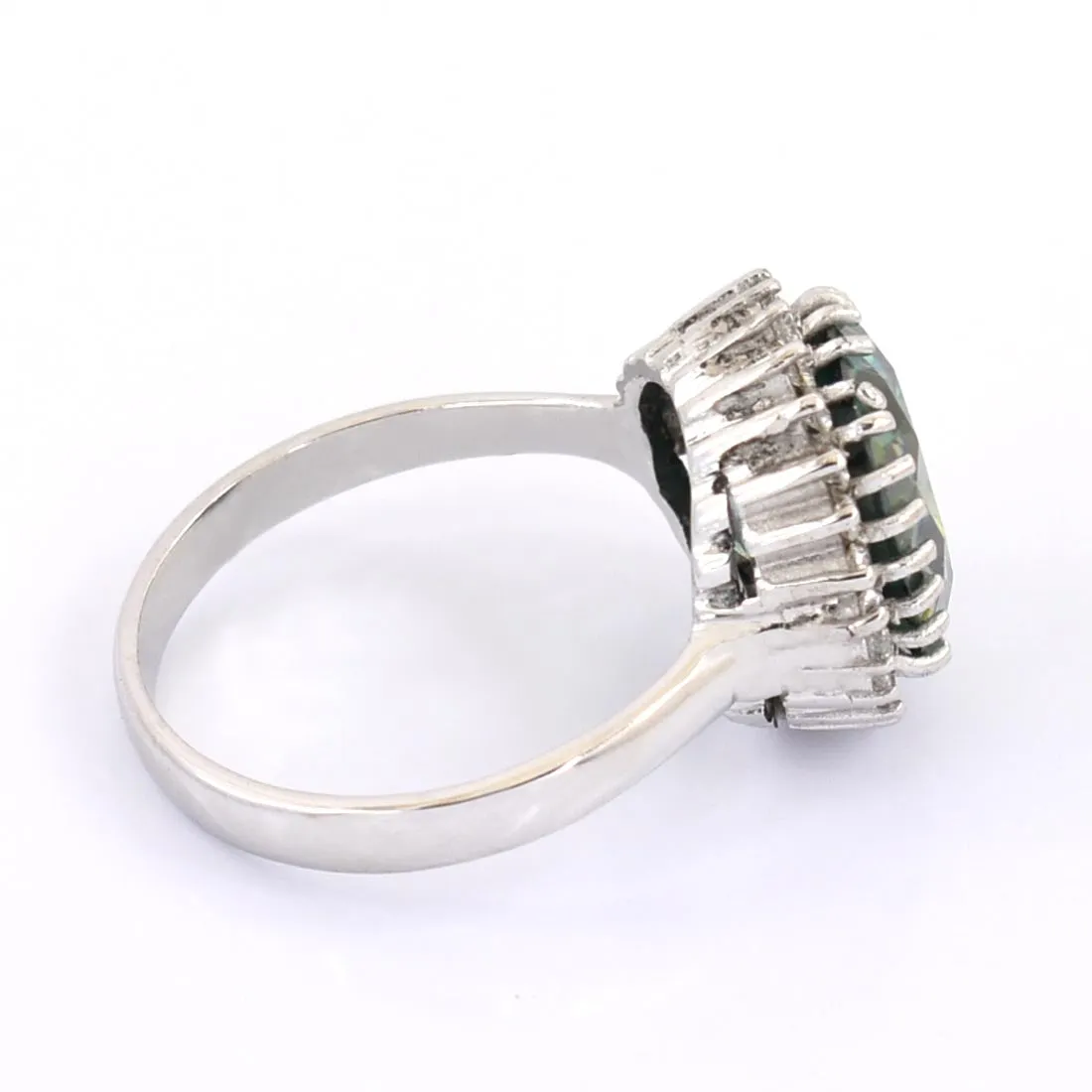 4.00 Ct Certified Blue Diamond Designer Ring with Accents in Prong Style, Lovely Gift for Wife, Girlfriend