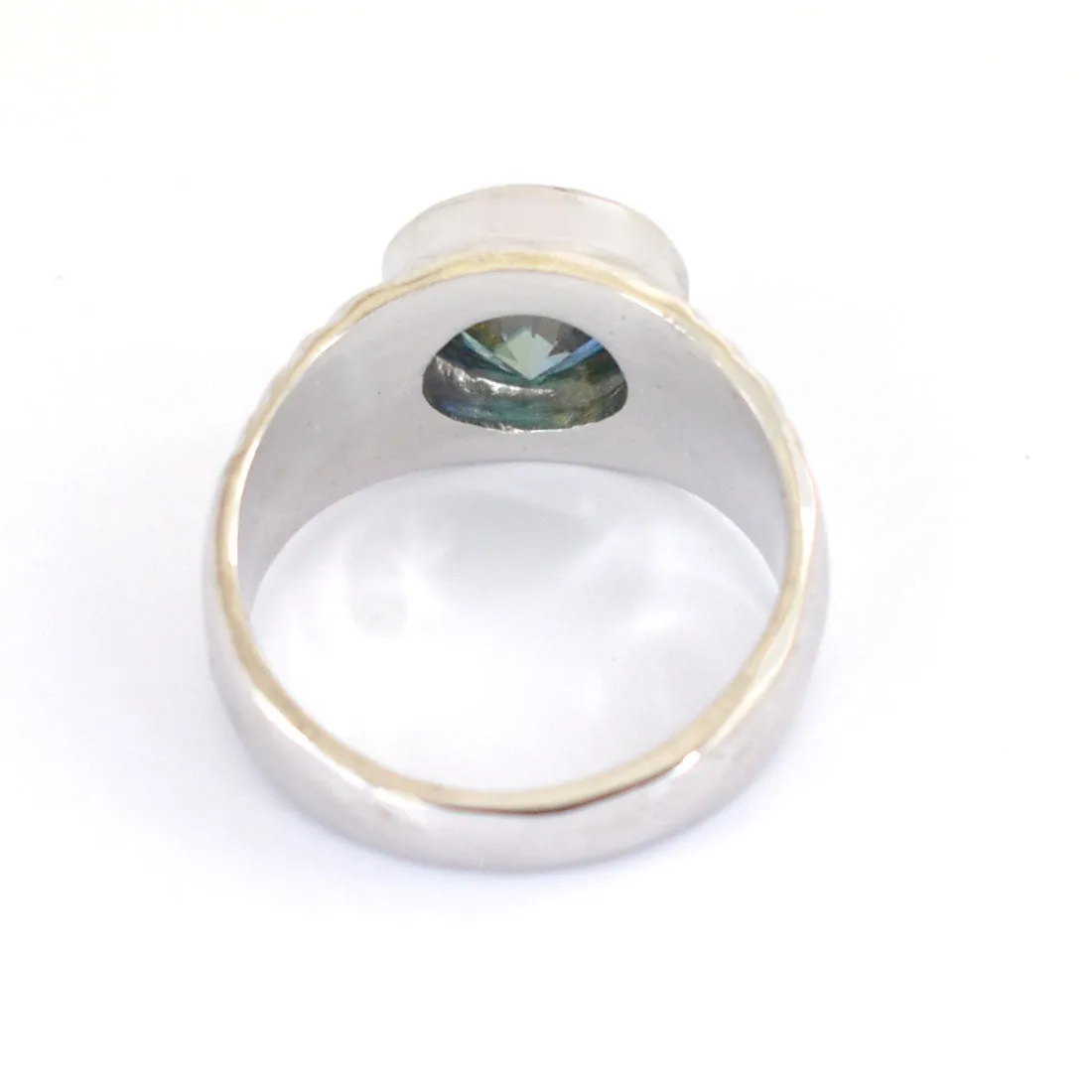 4.15 Ct AAA Certified Stunning Blue Diamond Solitaire Ring in Bezel Setting. Excellent Cut & Great Brilliance