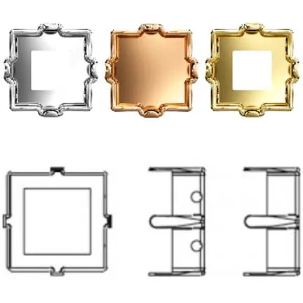 4428/S Swarovski Setting for XILION Square Fancy Stones