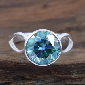 4.50 Ct AAA Certified Beautiful Blue Diamond Solitaire Ring in 925 Silver, Latest Collection and Great Sparkle
