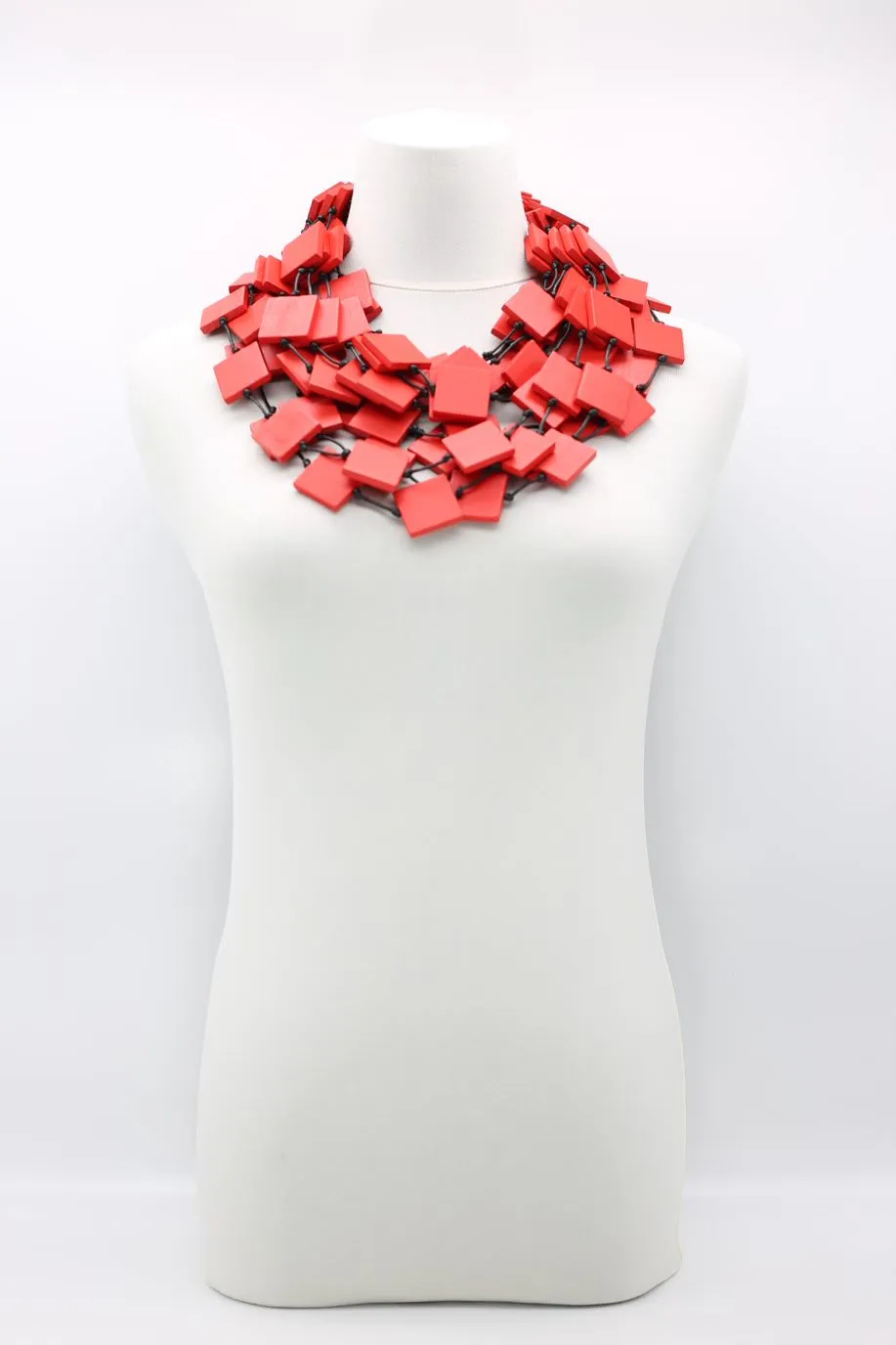 5 Strand 3x3 Squares Necklace