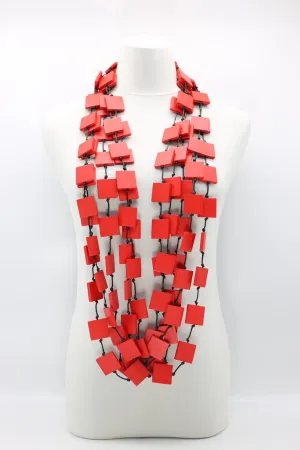 5 Strand 3x3 Squares Necklace