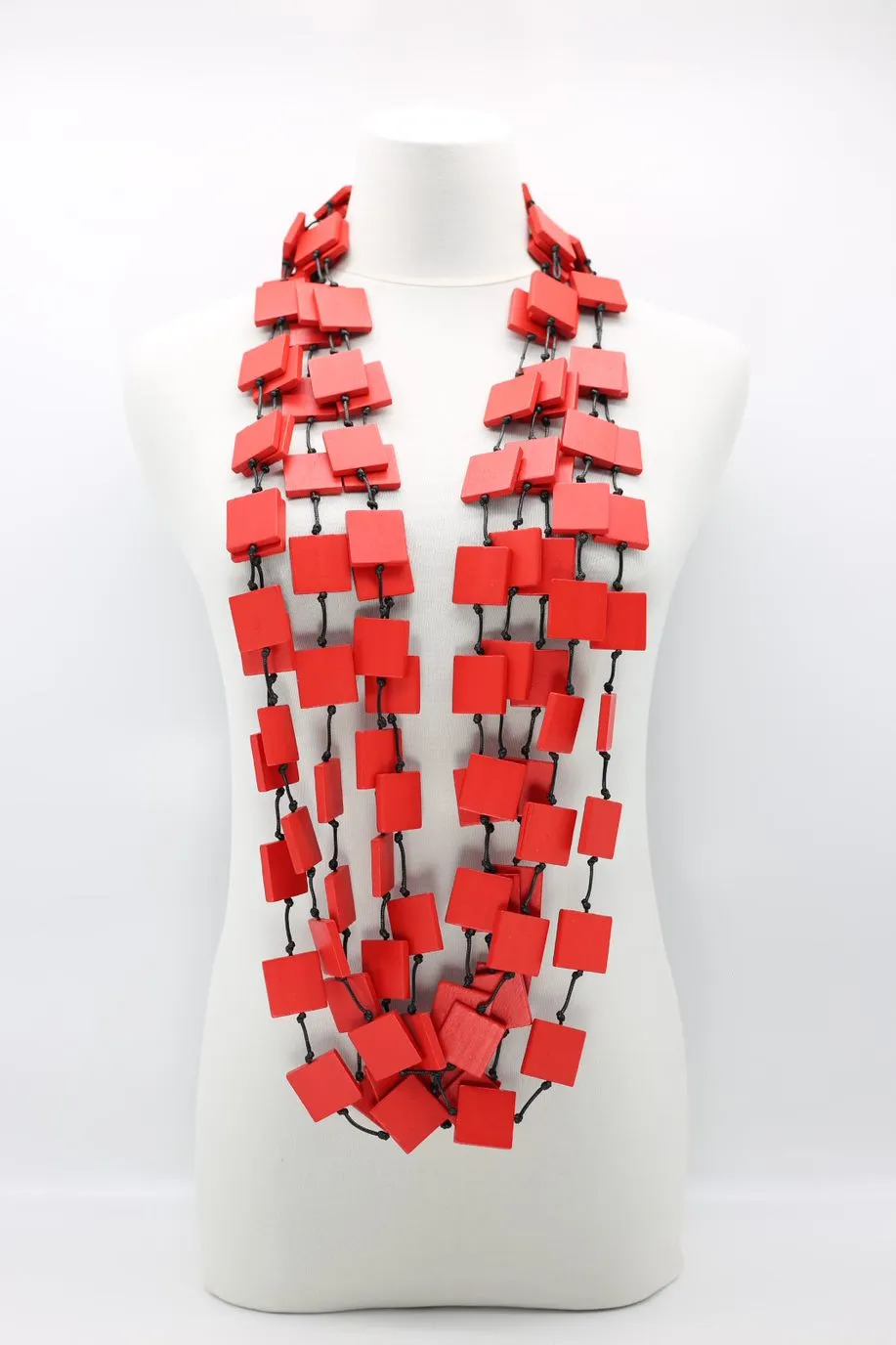 5 Strand 3x3 Squares Necklace