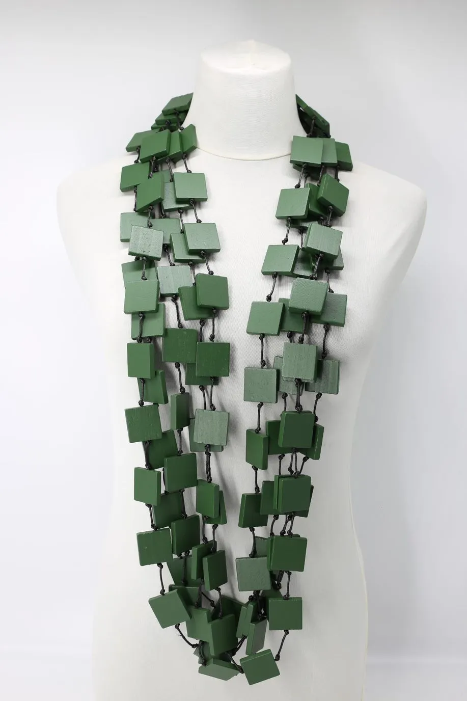 5 Strand 3x3 Squares Necklace