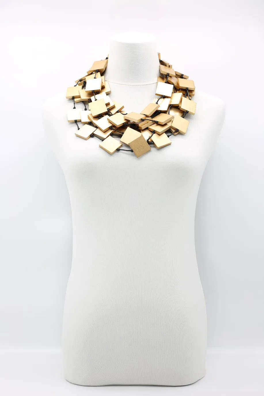 5 Strand 3x3 Squares Necklace