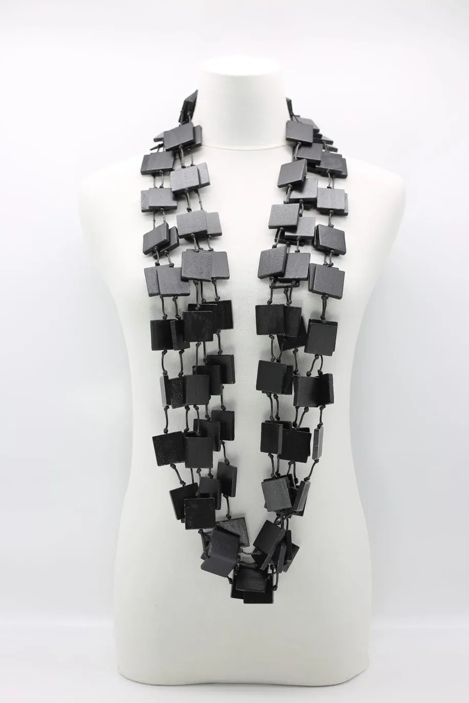 5 Strand 3x3 Squares Necklace