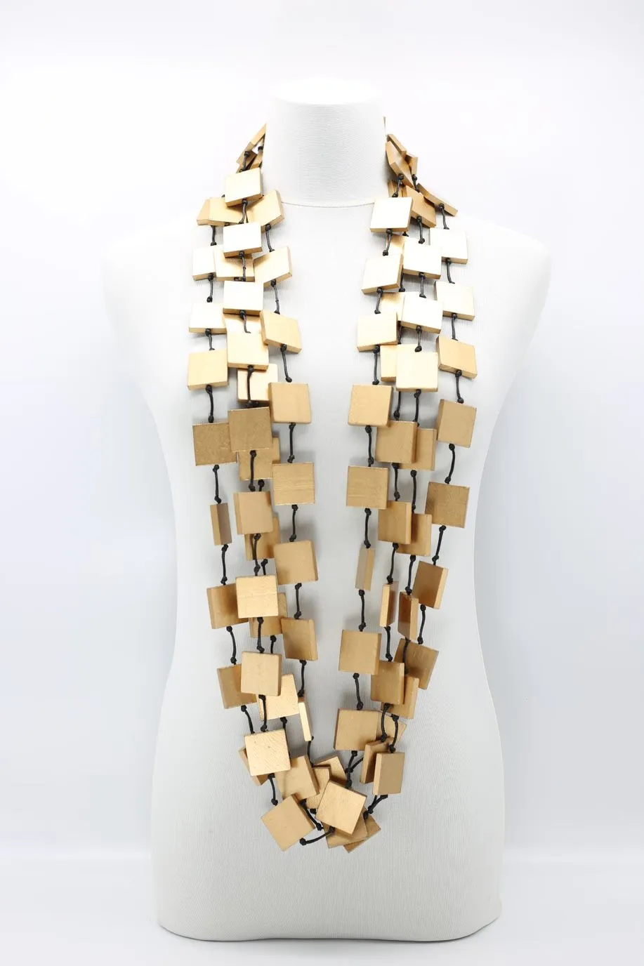 5 Strand 3x3 Squares Necklace