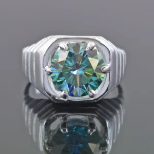 5.25 Carat Blue Diamond Solitaire Ring in 925 Silver, Excellent Cut & Great Luster! Certified Diamond, Gift For Wedding/Birthday