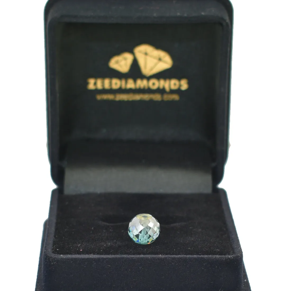 5.25 Ct Round Faceted, 7x9 mm Blue Diamond Bead