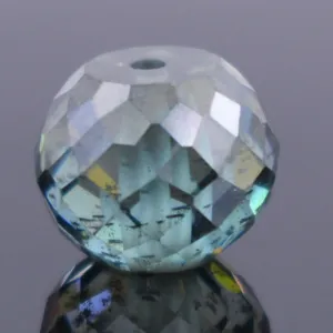5.25 Ct Round Faceted, 7x9 mm Blue Diamond Bead