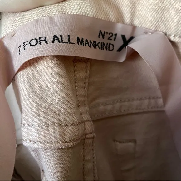 7 FAM x No21 | Slouchy Crop Jeans High Rise Cipria Pink Unisex Size 23