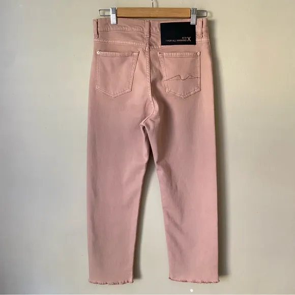 7 FAM x No21 | Slouchy Crop Jeans High Rise Cipria Pink Unisex Size 23