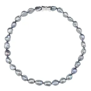 700-07-S | GRAY BAROQUE SINGLE STRAND (GRAY ON SILVER)
