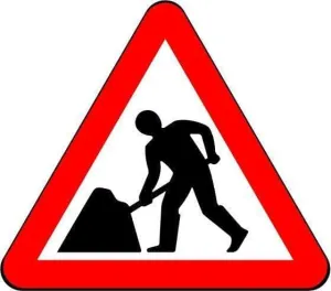 750mm Triangle - Road Works - 7001 - Rigid Plastic