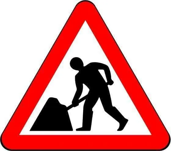 750mm Triangle - Road Works - 7001 - Rigid Plastic