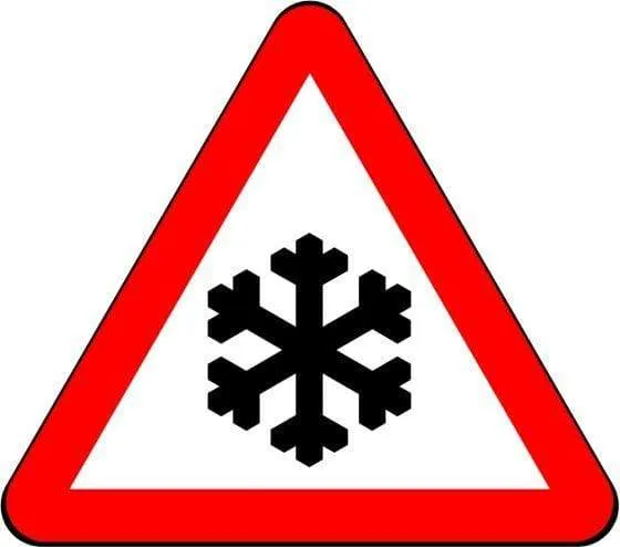 750mm Triangle - Warning Ice / Snow - 554.2 - Rigid Plastic