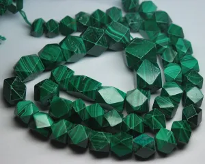 8 Inch Strand, Finest Quality, Natural Malachite Twisted Shape Briolette's Size 8-12mm