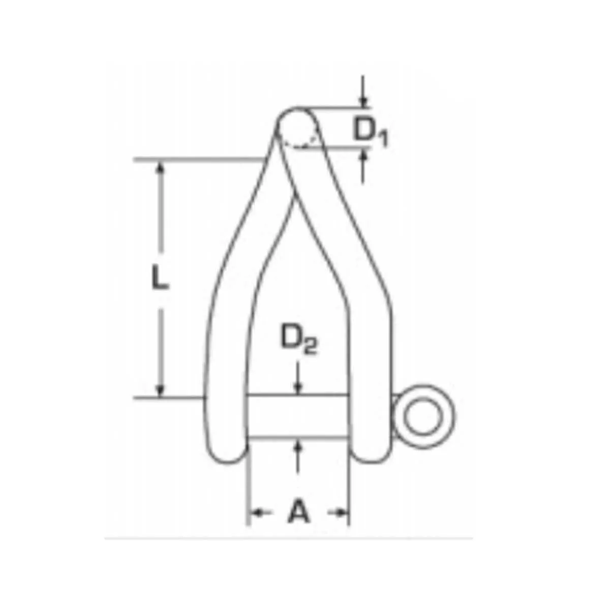 8mm Stainless Steel Twisted D Shackle