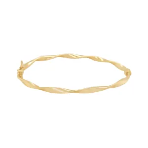 9ct Yellow Gold Twisted Oval Bangle