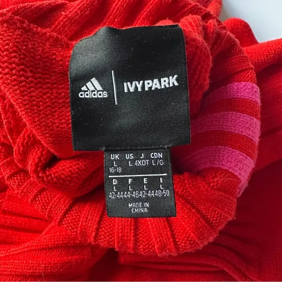 Adidas x IVY PARK Boxy Cropped Turtleneck Sweater Red/Pink Large